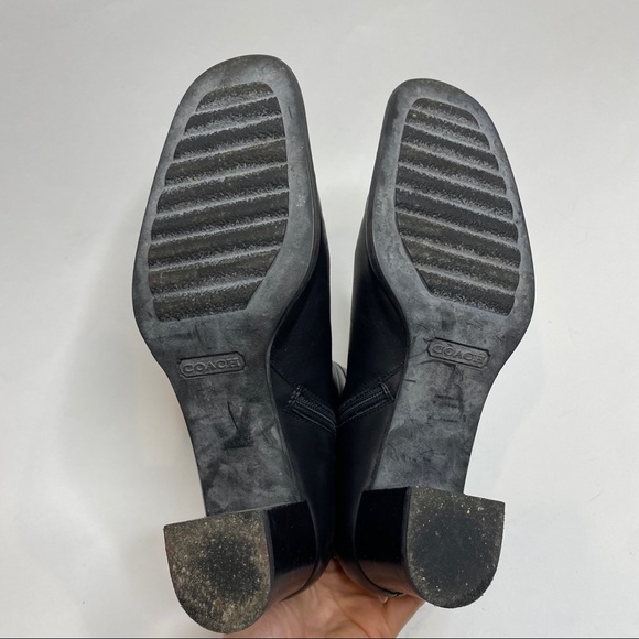 Coach Irina Black Leather Block Heel Bootie 6.5 - Picture 6 of 10